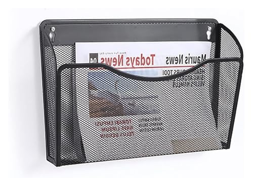 Hängemappenhalter für die Wand An der Wand befestigter Zeitschriften-Zeitungsständer, Aufbewahrungskörbe, Bücherregal for Büro-Studienzimmer(Black) von RPXHZLKTM