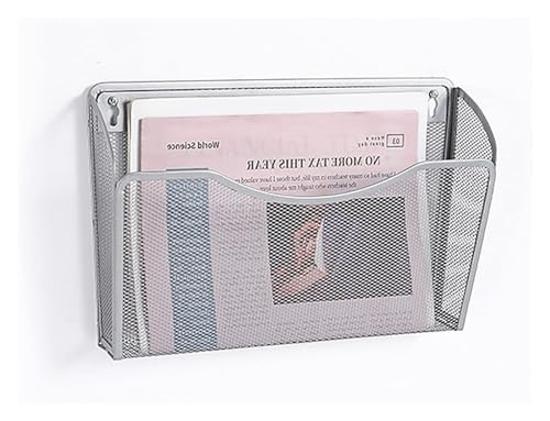 Hängemappenhalter für die Wand An der Wand befestigter Zeitschriften-Zeitungsständer, Aufbewahrungskörbe, Bücherregal for Büro-Studienzimmer(Silver) von RPXHZLKTM