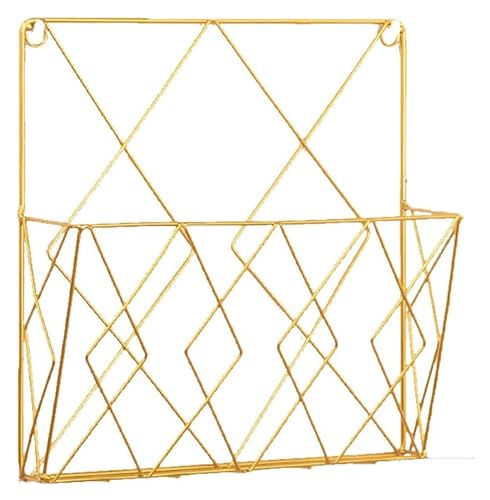 Hängemappenhalter für die Wand An der Wand befestigtes Zeitschriften-/Zeitungsregal for das Home-Office, Bücher, Zeitungen, Aktenordner, Desktop-Tischdisplayständer schwarz(Gold) von RPXHZLKTM