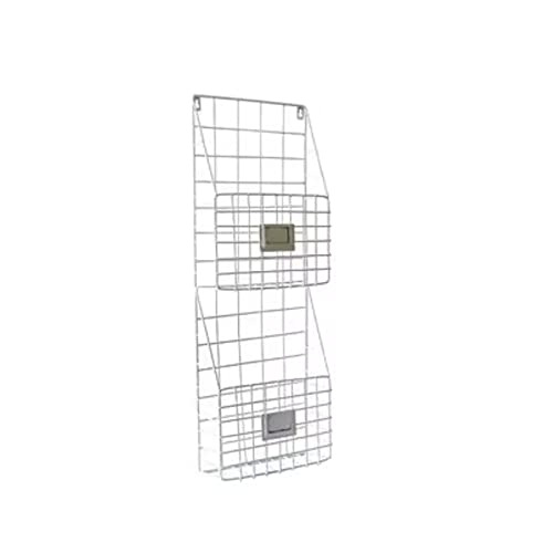 Hängemappenhalter für die Wand An der Wand montierter Zeitschriftenständer, dekoratives Zeitungs-Bücherregal, Ablagekorb, schwebende Regale, for Büro, Wohnzimmer, Schlafzimmer, 2-lagig(White) von RPXHZLKTM