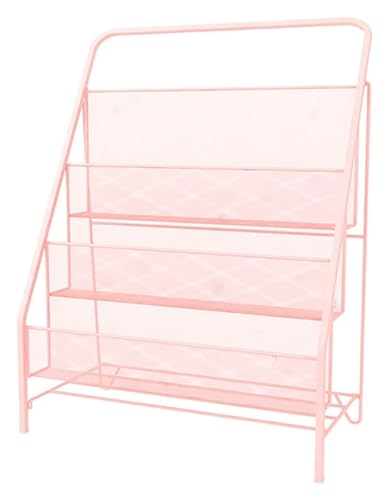 Hängemappenhalter für die Wand Bücherregal for Kinder, 3 Ebenen, Eisenkunst, kleines Bücherregal for Kinder, kreativ, schlicht, for das Wohnzimmer, von Boden zu Boden, 43 x 23 x 64 cm(Pink) von RPXHZLKTM