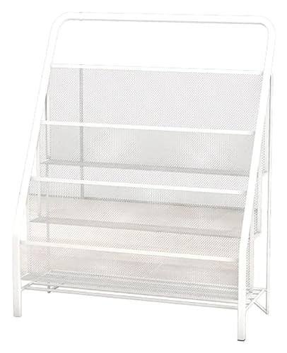 Hängemappenhalter für die Wand Bücherregal for Kinder, 3 Ebenen, Eisenkunst, kleines Bücherregal for Kinder, kreativ, schlicht, for das Wohnzimmer, von Boden zu Boden, 43 x 23 x 64 cm(White) von RPXHZLKTM