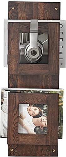 Hängemappenhalter für die Wand For Zeitungen, Bilder, Zeitschriften, Datenregal, Bücherregal zur Wandaufbewahrung, schwebendes Regal mit 2 Ebenen, 70 cm(Brown) von RPXHZLKTM