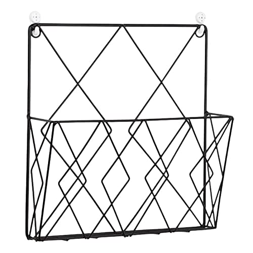 Hängemappenhalter für die Wand Geometrischer Aufbewahrungskorb for Zeitschriftenordner aus Metall for Wohnzimmer, Flur, Korridor, Schlüsselaufbewahrungskörbe, Datei-Organizer(Black) von RPXHZLKTM