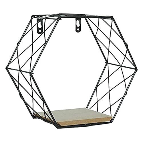 Hängemappenhalter für die Wand Metalldraht-sechseckiger Regal-Klammer-Zeitungsständer passend zur Plattenlagerung(Black,29.5x25.5x14.6cm) von RPXHZLKTM
