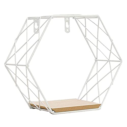 Hängemappenhalter für die Wand Metalldraht-sechseckiger Regal-Klammer-Zeitungsständer passend zur Plattenlagerung(White,29.5x25.5x14.6cm) von RPXHZLKTM