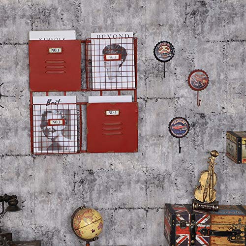 Hängemappenhalter für die Wand Schwebende Regale Industrieller Stil Eisenregal Kreatives Zeitschriftenlagerregal Blumenregal Dekoration Wandregal(Red) von RPXHZLKTM