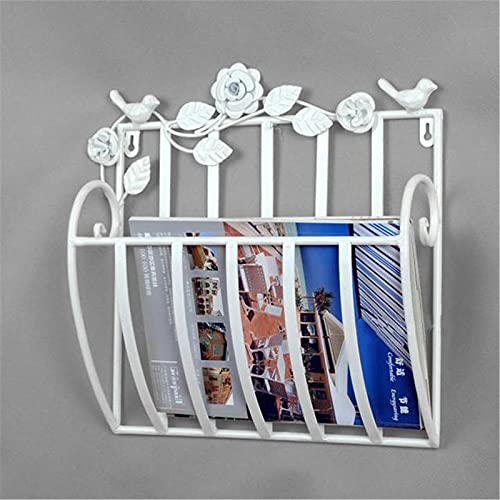 Hängemappenhalter für die Wand Wandmontierter Zeitschriftenständer aus Metall, Buch- und Zeitungsständer(White) von RPXHZLKTM