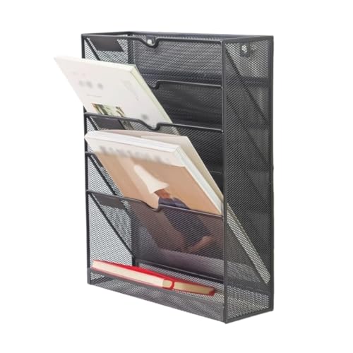 Hängemappenhalter für die Wand Zeitungsständer Zeitschriftenständer Schmiedeeisen Präsentationsständer Wandmontage Klassifizierung Schwarz for Büro Zuhause Schule von RPXHZLKTM