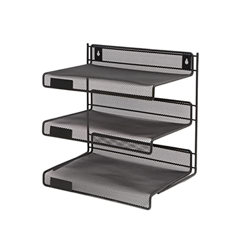 Hängemappenhalter für die Wand Zeitungsständer aus Metall und Eisengeflecht, Zeitschriftenständer, Aktenablage, geeignet for die Dekoration von Büros, Aktenorganizer(Black) von RPXHZLKTM