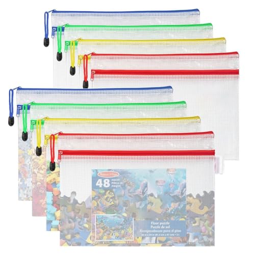 Mesh-Reißverschlusstasche 10-teiliges Set mit doppellagigen Reißverschlusstaschen aus Netzstoff, Aufbewahrungstaschen for Spielzeug, Set mit Puzzle- und Bausteinen, A4-Taschen mit Reißverschluss for O Mesh-Reißverschlusstasche 10-teiliges Set mit doppellagigen Reißverschlusstaschen aus Netzstoff, Aufbewahrungstaschen for Spielzeug, Set mit Puzzle- und Bausteinen, A4-Taschen mit Reißverschluss for O von RPXHZLKTM