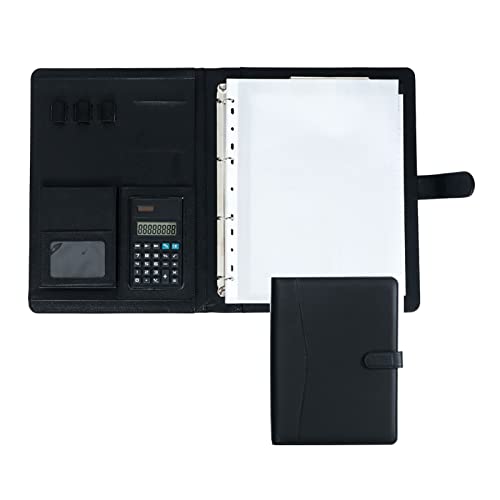 Zwischenablage-Ordner 4-Ringbuch Businessmappe Konferenz- und Präsentationsmappe for Dokumente Präsentationsmappen Visitenkarten(Black,8digit calculator) von RPXHZLKTM