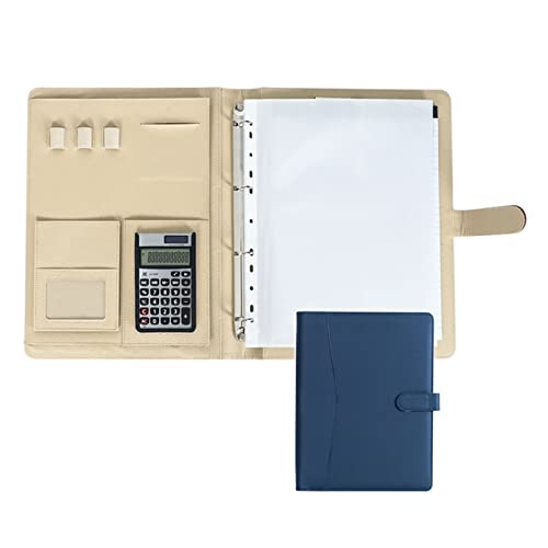 Zwischenablage-Ordner 4-Ringbuch Businessmappe Konferenz- und Präsentationsmappe for Dokumente Präsentationsmappen Visitenkarten(Blue,12digit calculator) von RPXHZLKTM