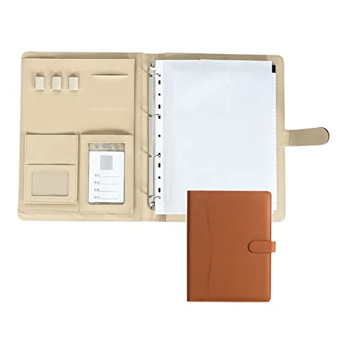 Zwischenablage-Ordner 4-Ringbuch Businessmappe Konferenz- und Präsentationsmappe for Dokumente Präsentationsmappen Visitenkarten(Brown,No calculator) von RPXHZLKTM