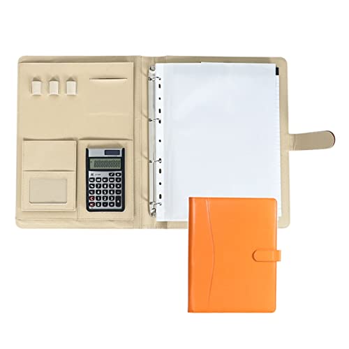Zwischenablage-Ordner 4-Ringbuch Businessmappe Konferenz- und Präsentationsmappe for Dokumente Präsentationsmappen Visitenkarten(Orange,12digit calculator) von RPXHZLKTM
