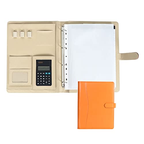 Zwischenablage-Ordner 4-Ringbuch Businessmappe Konferenz- und Präsentationsmappe for Dokumente Präsentationsmappen Visitenkarten(Orange,8digit calculator) von RPXHZLKTM