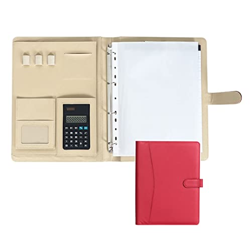 Zwischenablage-Ordner 4-Ringbuch Businessmappe Konferenz- und Präsentationsmappe for Dokumente Präsentationsmappen Visitenkarten(Red,8digit calculator) von RPXHZLKTM