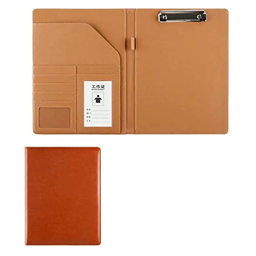 Zwischenablage-Ordner A4 Klemmbrett-Ordner mit Aufbewahrung Aufbewahrung Dokument Schreibblock Organizer Klemmbrett Kunstleder Ordner Foldover Folio(Brown) von RPXHZLKTM