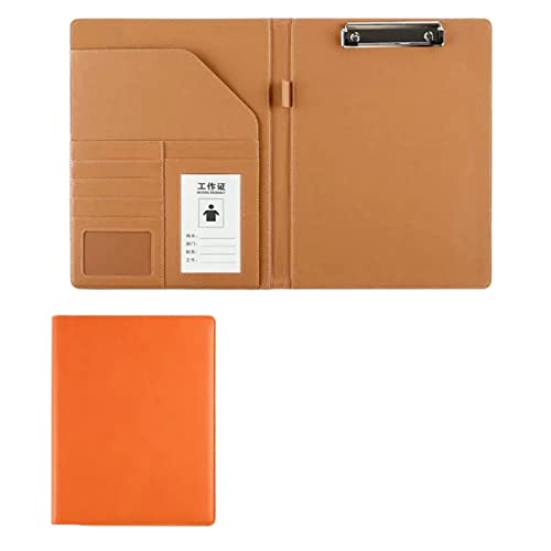 Zwischenablage-Ordner A4 Klemmbrett-Ordner mit Aufbewahrung Aufbewahrung Dokument Schreibblock Organizer Klemmbrett Kunstleder Ordner Foldover Folio(Orange) von RPXHZLKTM