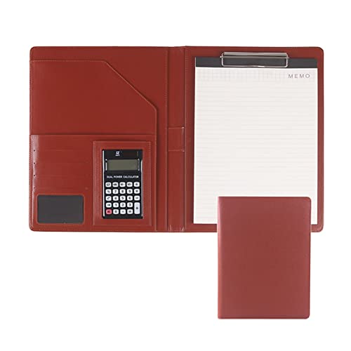Zwischenablage-Ordner A4-Ordner Klemmbrett Ordner Konferenz Klemmbrett Foldover mit Cover Schreiben Arbeiten Nachfüllbar Organizer Portfolio(Brown,12digit calculator) von RPXHZLKTM