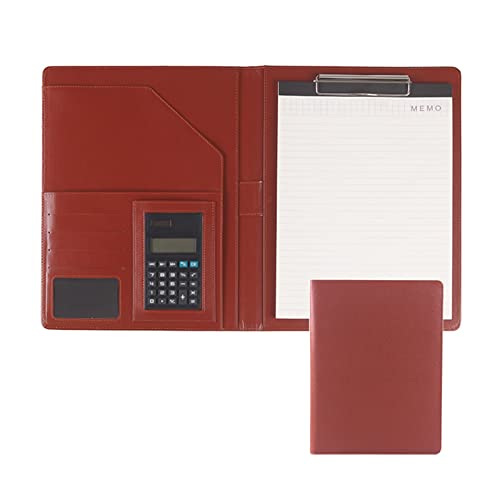 Zwischenablage-Ordner A4-Ordner Klemmbrett Ordner Konferenz Klemmbrett Foldover mit Cover Schreiben Arbeiten Nachfüllbar Organizer Portfolio(Brown,8digit calculator) von RPXHZLKTM
