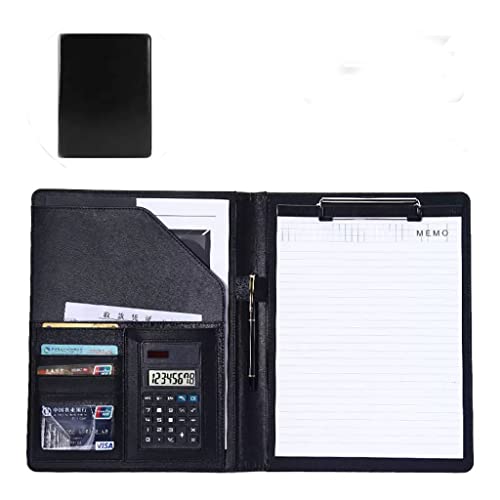Zwischenablage-Ordner Binder-Ordner-Speicher-Klemmbrett mit nachfüllbarem liniertem Notizblock for die Schule, Seitengurte, Dokumenten-Organizer(Black,8digit calculator) von RPXHZLKTM