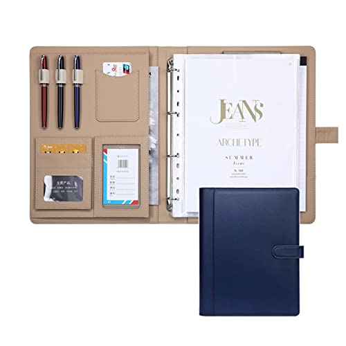 Zwischenablage-Ordner Business-Ordner A4 Executive-Datei Rechtsdokument Organizer mit Taschen(Blue,No calculator) von RPXHZLKTM