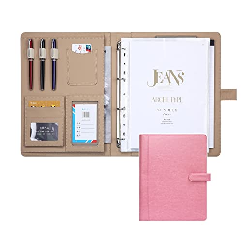 Zwischenablage-Ordner Business-Ordner A4 Executive-Datei Rechtsdokument Organizer mit Taschen(Pink,No calculator) von RPXHZLKTM