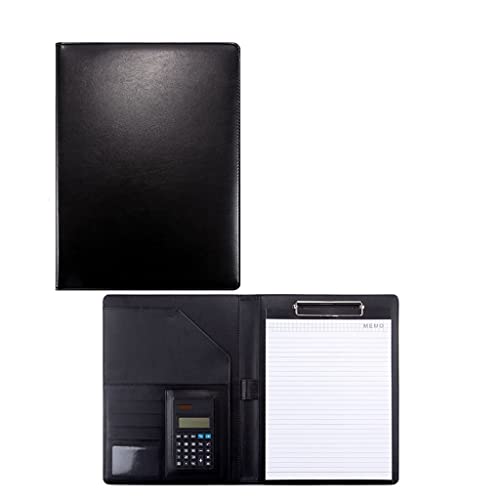 Zwischenablage-Ordner Konferenzmappe aus Kunstleder, for Umklappen, for Unternehmen und Büro, mit Tasche, for Dokumente, Lebensläufe(Black,8digit calculator) von RPXHZLKTM