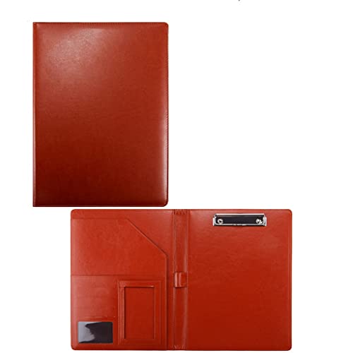 Zwischenablage-Ordner Konferenzmappe aus Kunstleder, for Umklappen, for Unternehmen und Büro, mit Tasche, for Dokumente, Lebensläufe(Brown,No calculator) von RPXHZLKTM