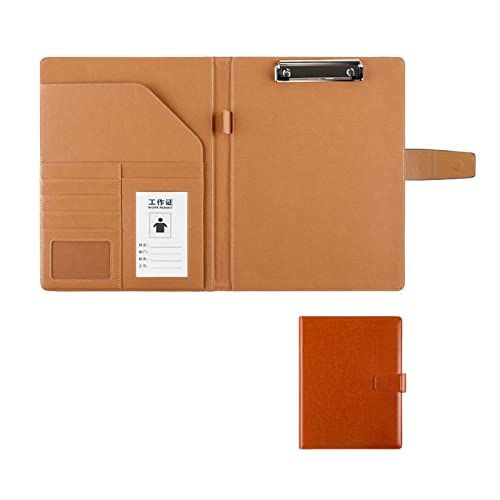 Zwischenablage-Ordner Kunstleder Ordner Lebenslauf Meeting A4 Schreibblock Zwischenablage Ordner Notizblock Clip Boards Organizer(Brown,No calculator) von RPXHZLKTM
