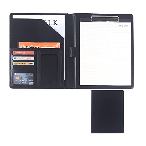 Zwischenablage-Ordner Leder-Zwischenablage for Lebensläufe, Ordner, Klemmbrett, A4, for Rechtsblöcke, for Business, Schule, Büro, Konferenz(Black,No calculator) von RPXHZLKTM