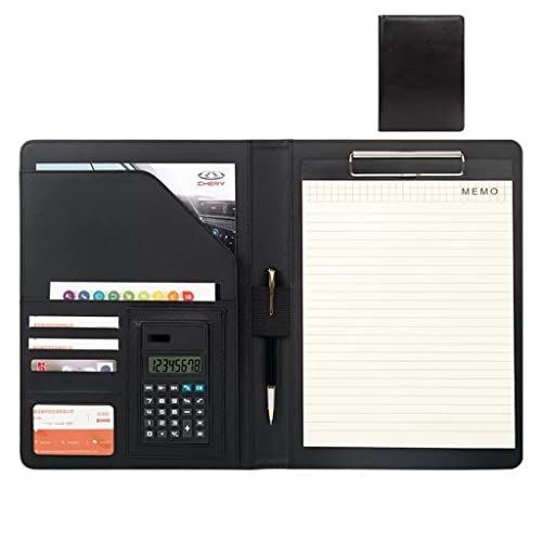 Zwischenablage-Ordner Ordner, Zwischenablage, Lebenslauf, Vorstellungsgespräch, Dokument, Visitenkartenhalter, Steckplatz, A4-Format, Schreibblockhalter(Black,8digit calculator) von RPXHZLKTM