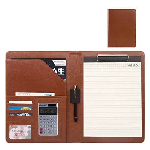 Zwischenablage-Ordner Ordner, Zwischenablage, Lebenslauf, Vorstellungsgespräch, Dokument, Visitenkartenhalter, Steckplatz, A4-Format, Schreibblockhalter(Brown,12digit calculator) von RPXHZLKTM