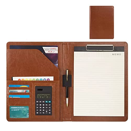 Zwischenablage-Ordner Ordner, Zwischenablage, Lebenslauf, Vorstellungsgespräch, Dokument, Visitenkartenhalter, Steckplatz, A4-Format, Schreibblockhalter(Brown,8digit calculator) von RPXHZLKTM