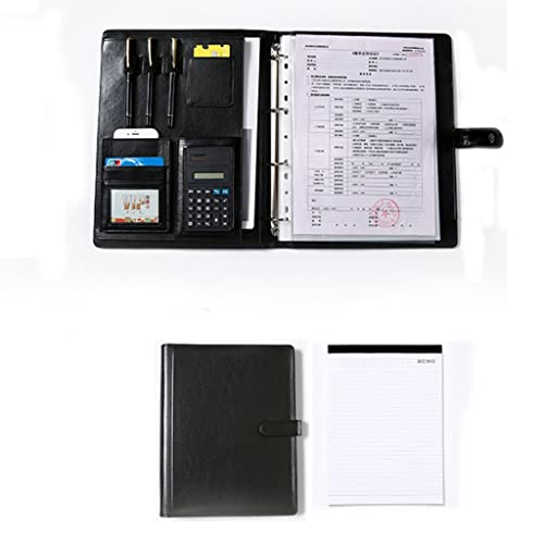 Zwischenablage-Ordner Ordner A4 Leder Konferenz Ordner Business Case Dokument Tasche Karte Halter for Business Schule Büro Konferenz(Black,Computer) von RPXHZLKTM