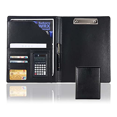 Zwischenablage-Ordner Ordner Binder Interview Lebenslauf Rechtliche Dokument Organizer Mit Zwischenablage Rechner Notizblock Ordner Tasche(Black,12digit calculator) von RPXHZLKTM
