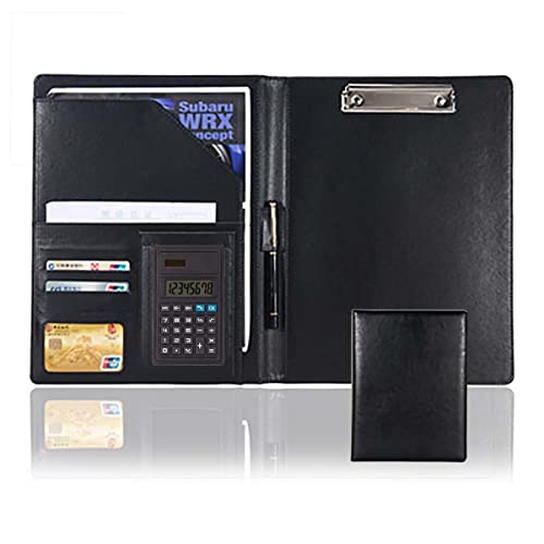 Zwischenablage-Ordner Ordner Binder Interview Lebenslauf Rechtliche Dokument Organizer Mit Zwischenablage Rechner Notizblock Ordner Tasche(Black,8digit calculator) von RPXHZLKTM