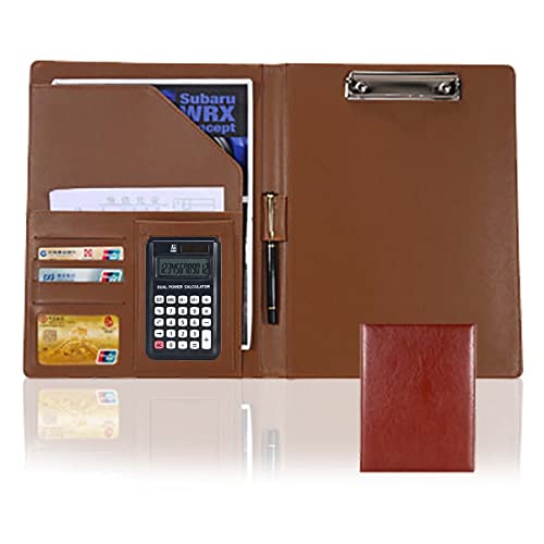 Zwischenablage-Ordner Ordner Binder Interview Lebenslauf Rechtliche Dokument Organizer Mit Zwischenablage Rechner Notizblock Ordner Tasche(Brown,12digit calculator) von RPXHZLKTM