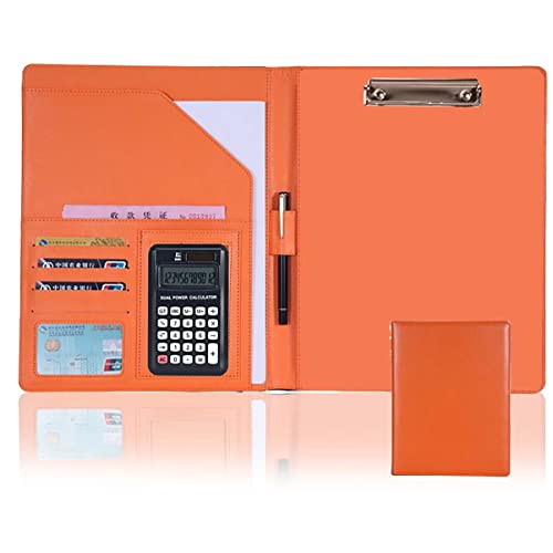 Zwischenablage-Ordner Ordner Binder Interview Lebenslauf Rechtliche Dokument Organizer Mit Zwischenablage Rechner Notizblock Ordner Tasche(Orange,12digit calculator) von RPXHZLKTM