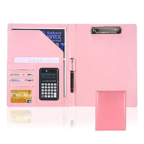Zwischenablage-Ordner Ordner Binder Interview Lebenslauf Rechtliche Dokument Organizer Mit Zwischenablage Rechner Notizblock Ordner Tasche(Pink,12digit calculator) von RPXHZLKTM