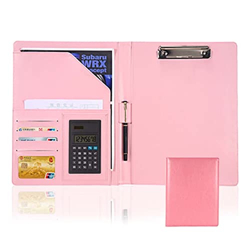 Zwischenablage-Ordner Ordner Binder Interview Lebenslauf Rechtliche Dokument Organizer Mit Zwischenablage Rechner Notizblock Ordner Tasche(Pink,8digit calculator) von RPXHZLKTM