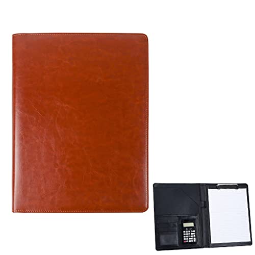 Zwischenablage-Ordner Ordner Business Case Organizer Tasche for Pad Notebook Lebenslauf Business Organizer Interview und Meeting(Brown,12digit calculator) von RPXHZLKTM