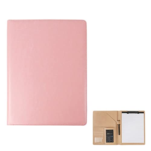 Zwischenablage-Ordner Ordner Business Case Organizer Tasche for Pad Notebook Lebenslauf Business Organizer Interview und Meeting(Pink,8digit calculator) von RPXHZLKTM