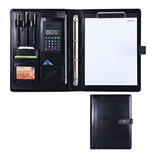Zwischenablage-Ordner Ordner Professioneller Konferenz-Organizer Hülle Ringbuch Datei Lebenslauf Dokument Tasche(Black,8digit calculator) von RPXHZLKTM