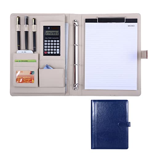 Zwischenablage-Ordner Ordner Professioneller Konferenz-Organizer Hülle Ringbuch Datei Lebenslauf Dokument Tasche(Blue,12digit calculator) von RPXHZLKTM
