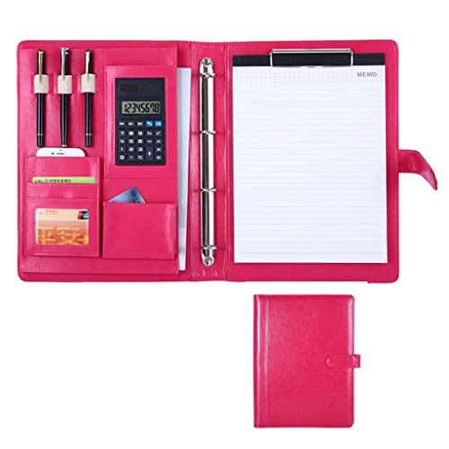 Zwischenablage-Ordner Ordner Professioneller Konferenz-Organizer Hülle Ringbuch Datei Lebenslauf Dokument Tasche(Pink,8digit calculator) von RPXHZLKTM