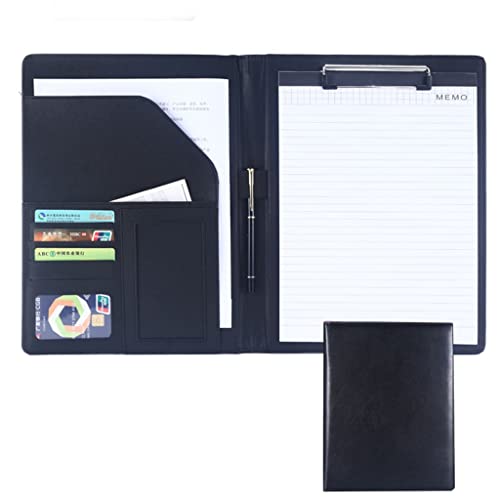 Zwischenablage-Ordner Ordnerhülle for juristische Dokumente, Organizer mit Klemmbrett im Letter-/A4-Format, Hartfaserplatte for das Business School-Büro(Black,No calculator) von RPXHZLKTM