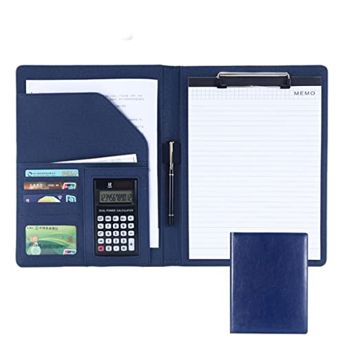 Zwischenablage-Ordner Ordnerhülle for juristische Dokumente, Organizer mit Klemmbrett im Letter-/A4-Format, Hartfaserplatte for das Business School-Büro(Blue,12digit calculator) von RPXHZLKTM