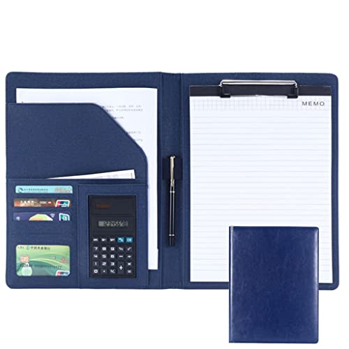 Zwischenablage-Ordner Ordnerhülle for juristische Dokumente, Organizer mit Klemmbrett im Letter-/A4-Format, Hartfaserplatte for das Business School-Büro(Blue,8digit calculator) von RPXHZLKTM